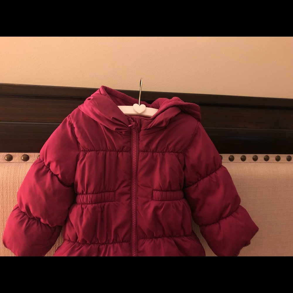 Pink puffer jacket